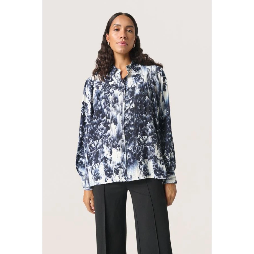 Soaked in Luxury Elegante Jazzlyn Blouse Blue Dames