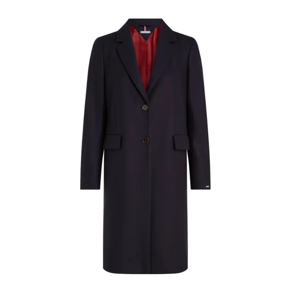 Tommy Hilfiger Klassieke Wollen Blend Damesjas Blue Dames