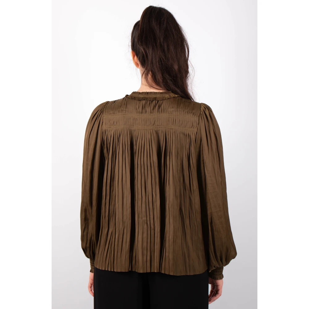 Ulla Johnson Leah Olive Blouse Green Dames