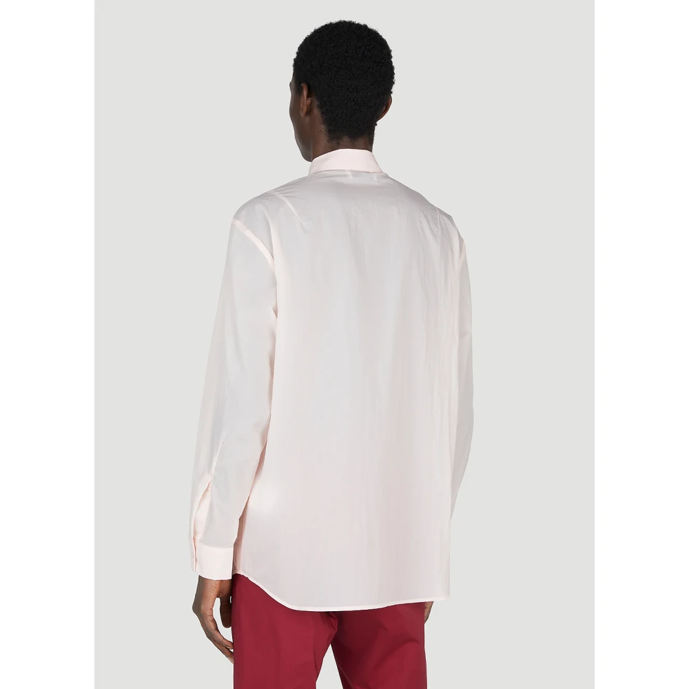 Post Archive Faction Technische Poplin Shirt met Ritssluiting Pink Heren