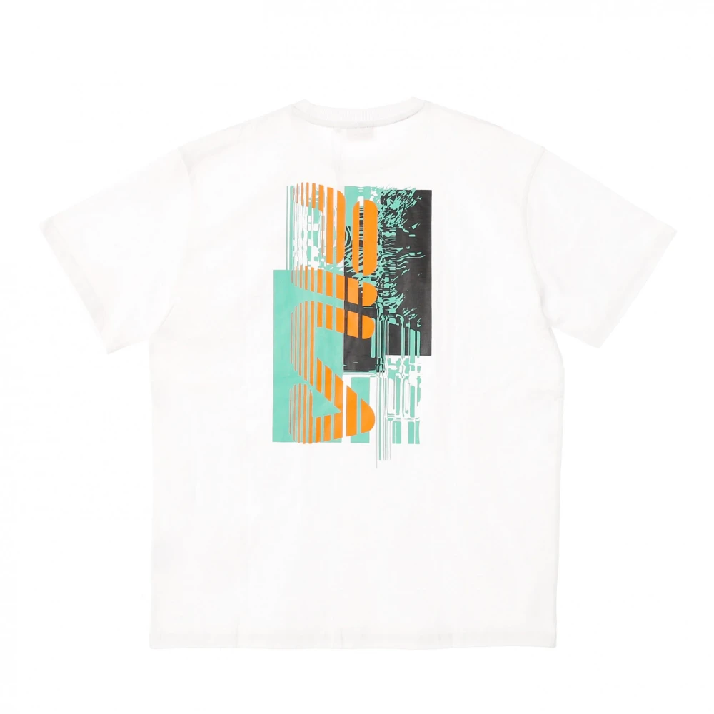 Fila Witte Cropped Shoulder Tee White Heren