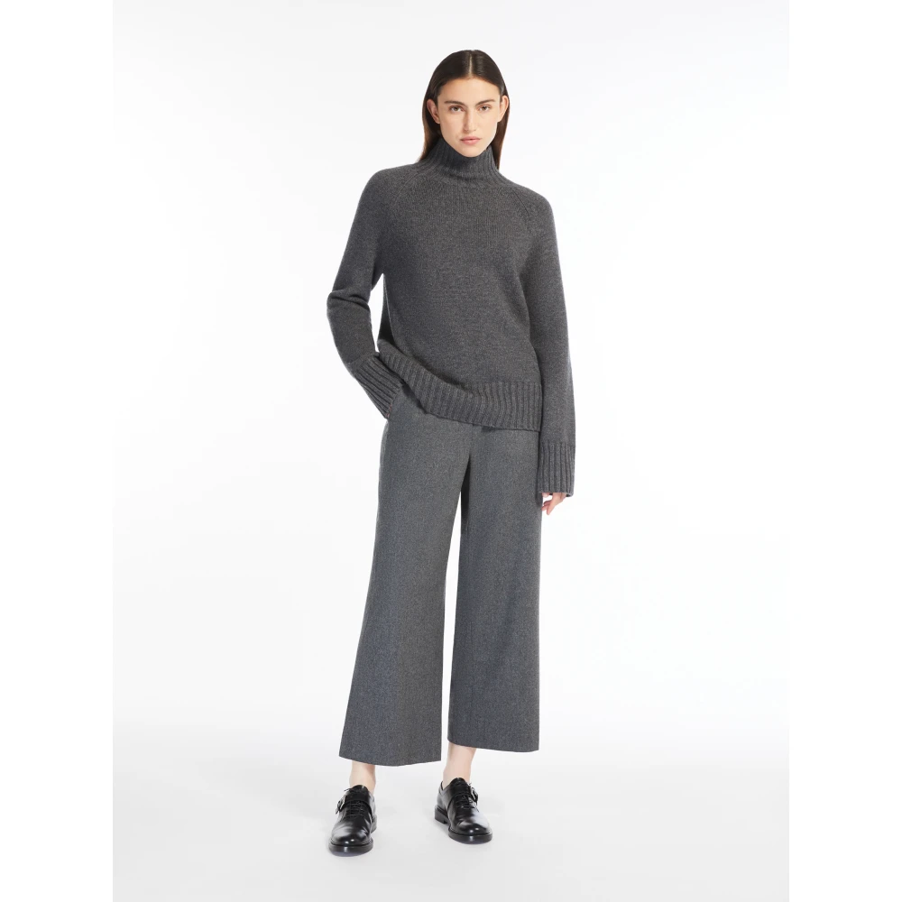Max Mara Hoge hals wol en kasjmier trui Gray Dames