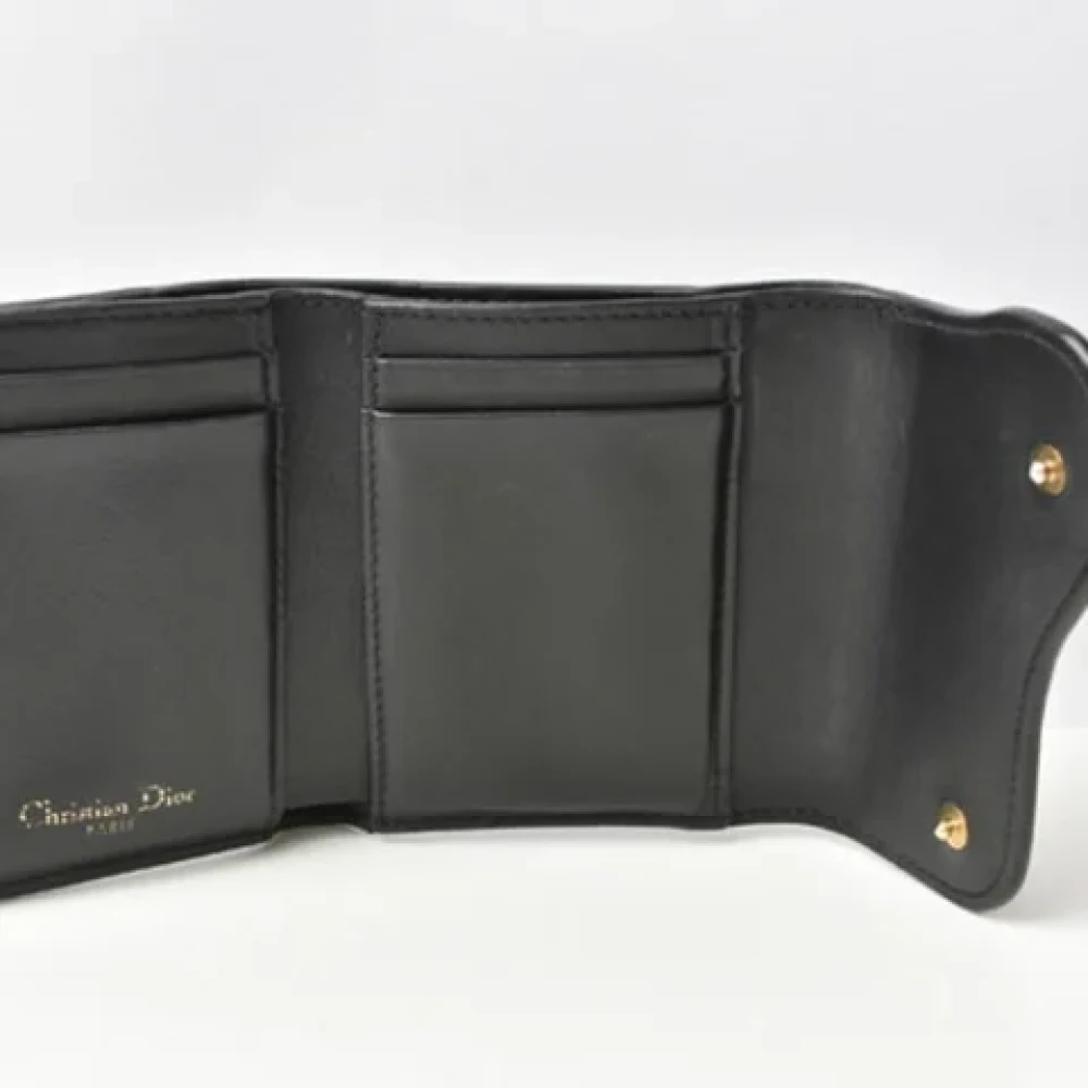 Dior Vintage Pre-owned Leather wallets Blue Dames