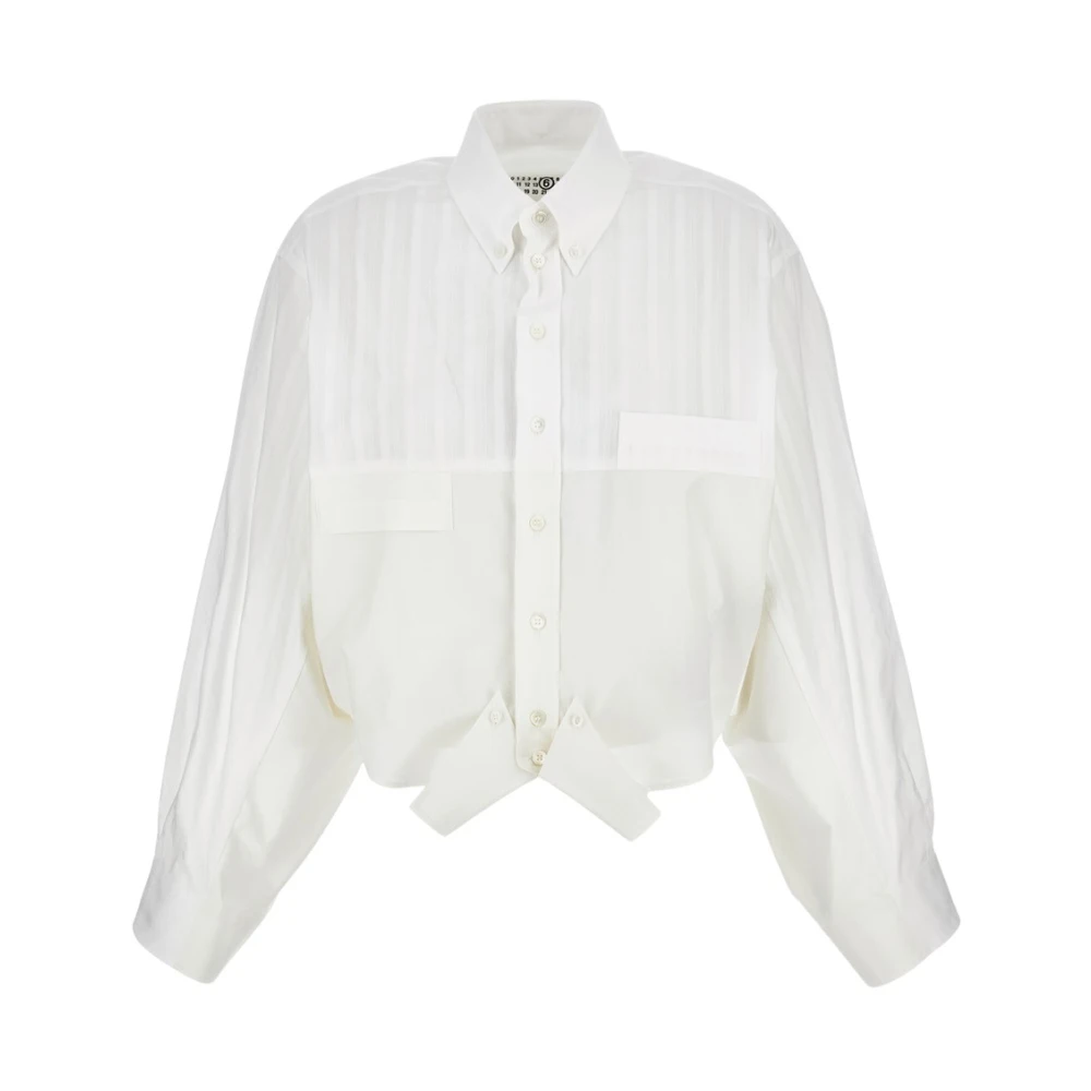 Mm6 Maison Margiela Women's White Asymmetric Shirt