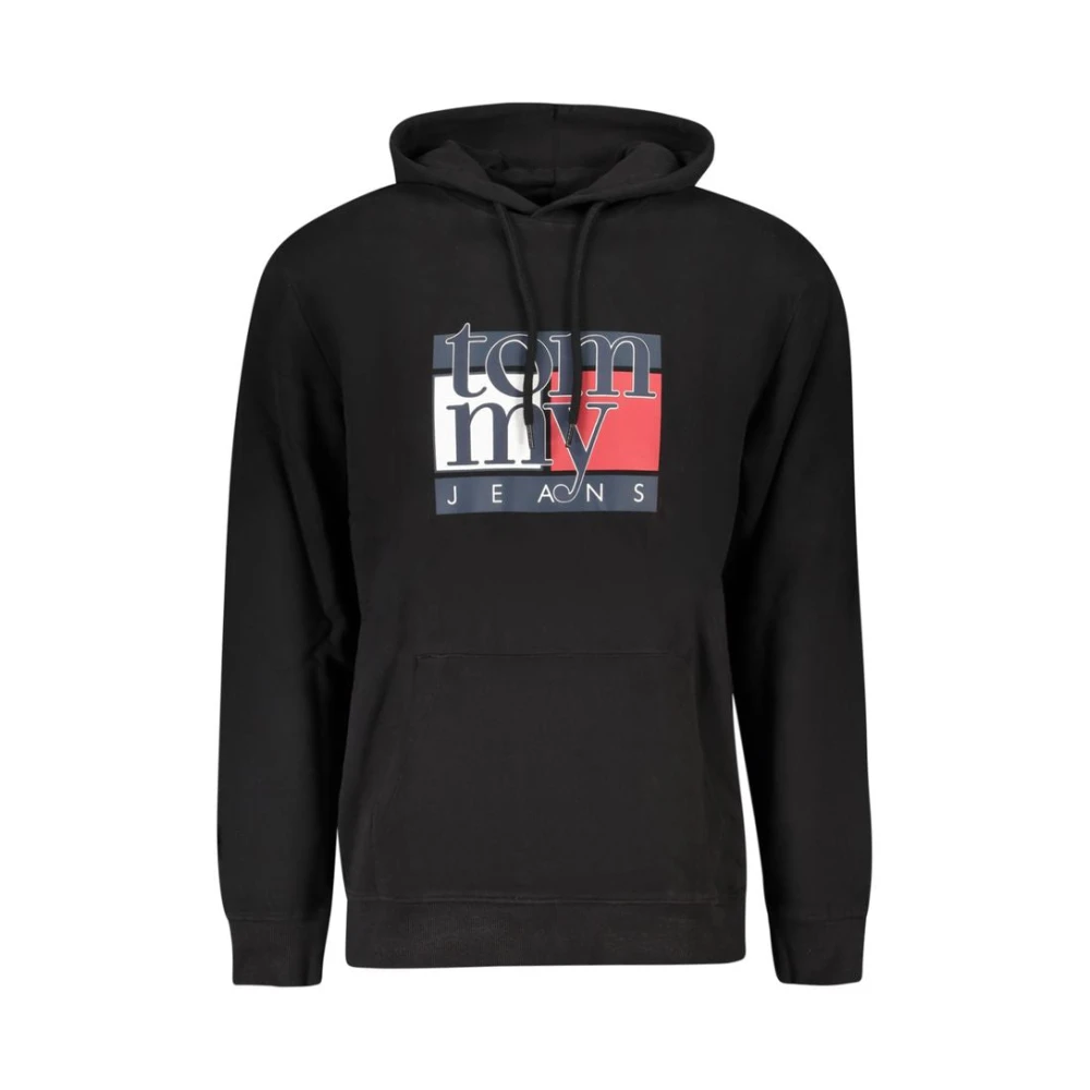 Tommy Hilfiger Men's Black Hoodies, L, Cotton Jumper
