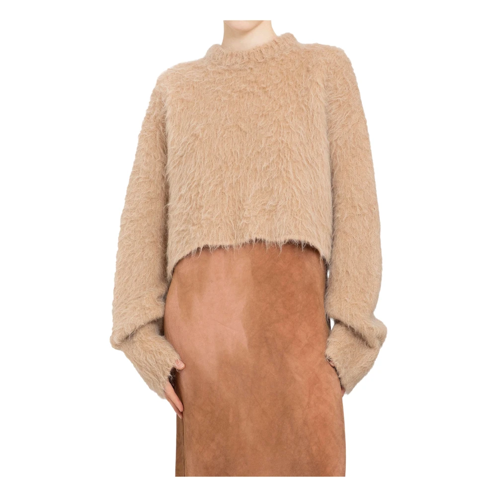 UMA Wang Rose Alpaca Wool Sweater Beige Dames
