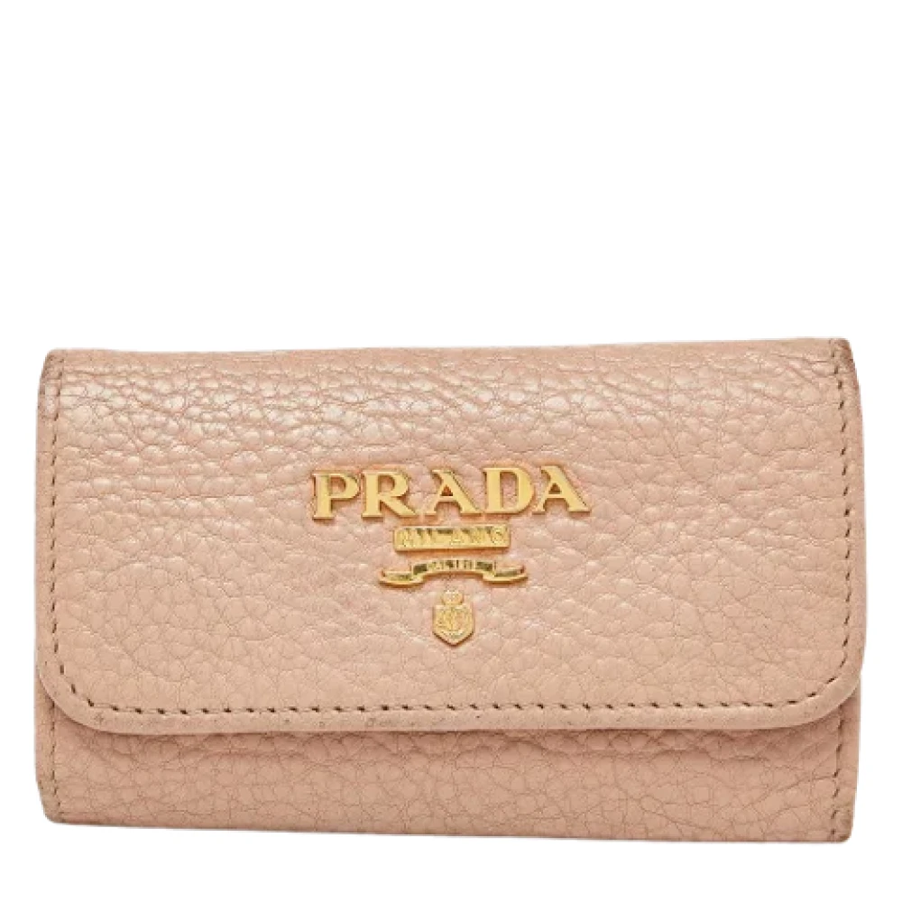 Prada Vintage Pre-owned Leather key-holders Beige Dames