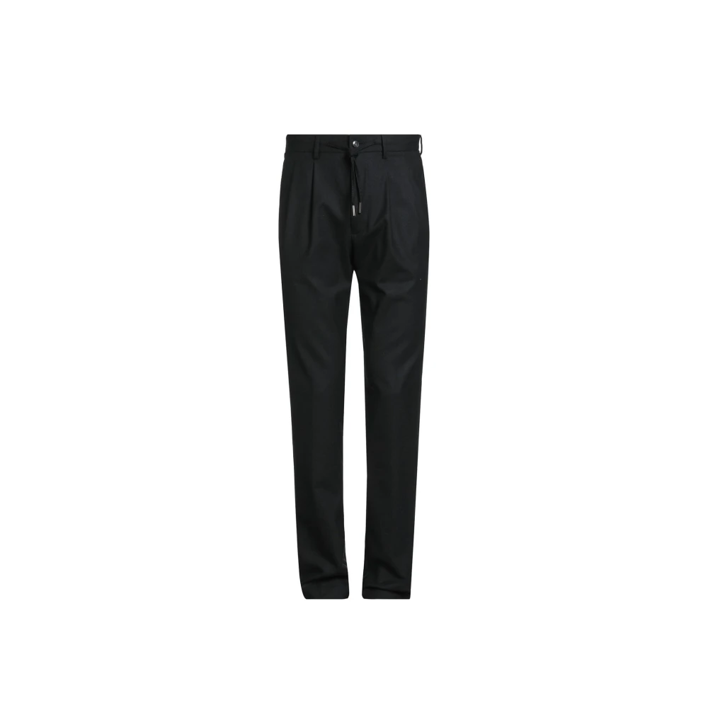 Herno Men's Black Slim-Fit Trousers, Xl, Clothing Trousers Aw23