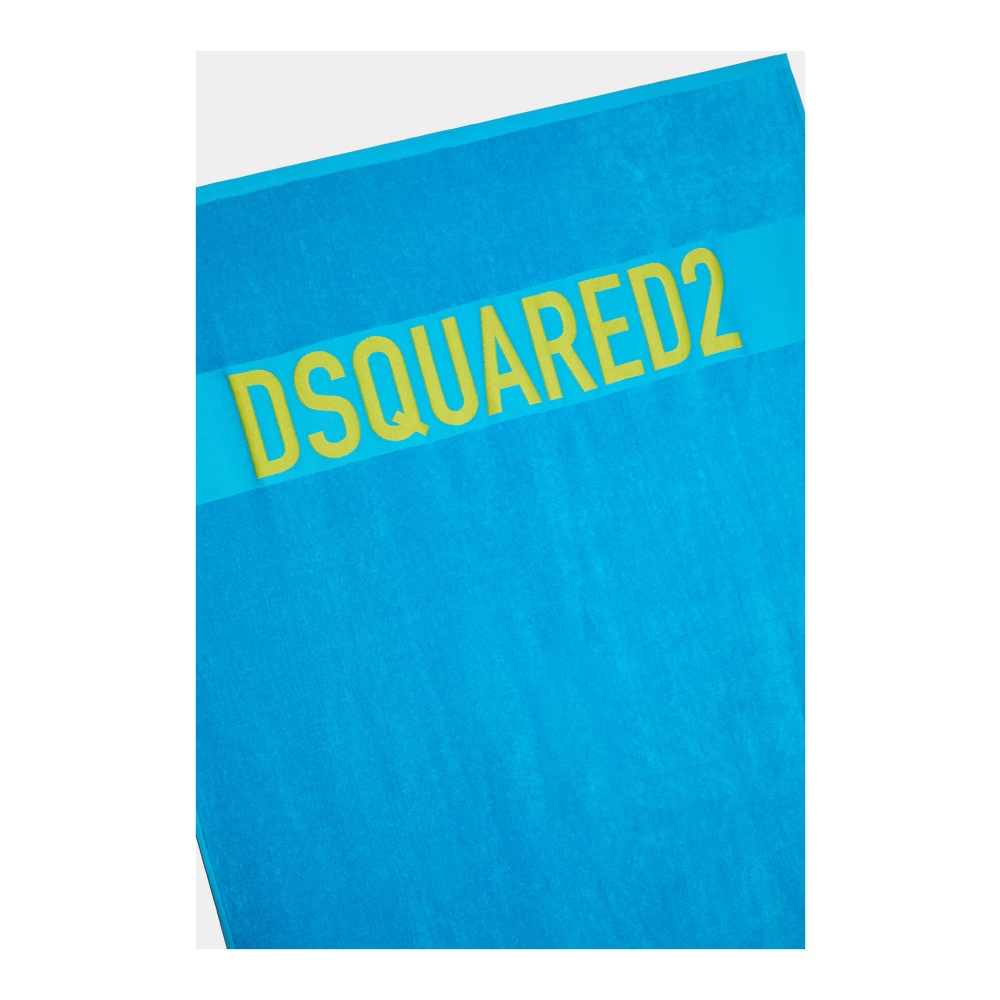 Dsquared2 Luxe Katoenen Handdoeken voor Heren Blue Heren