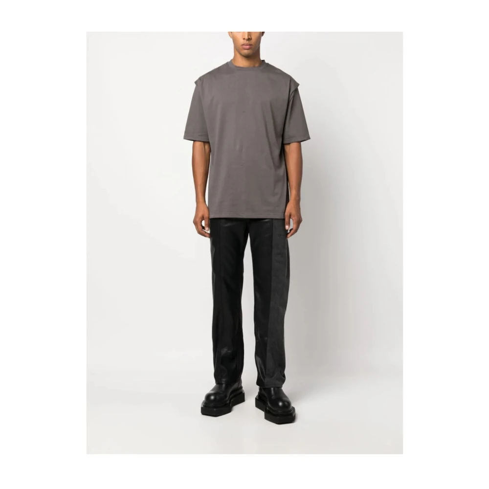 Heliot Emil Outline Logo T-Shirt Gray Heren
