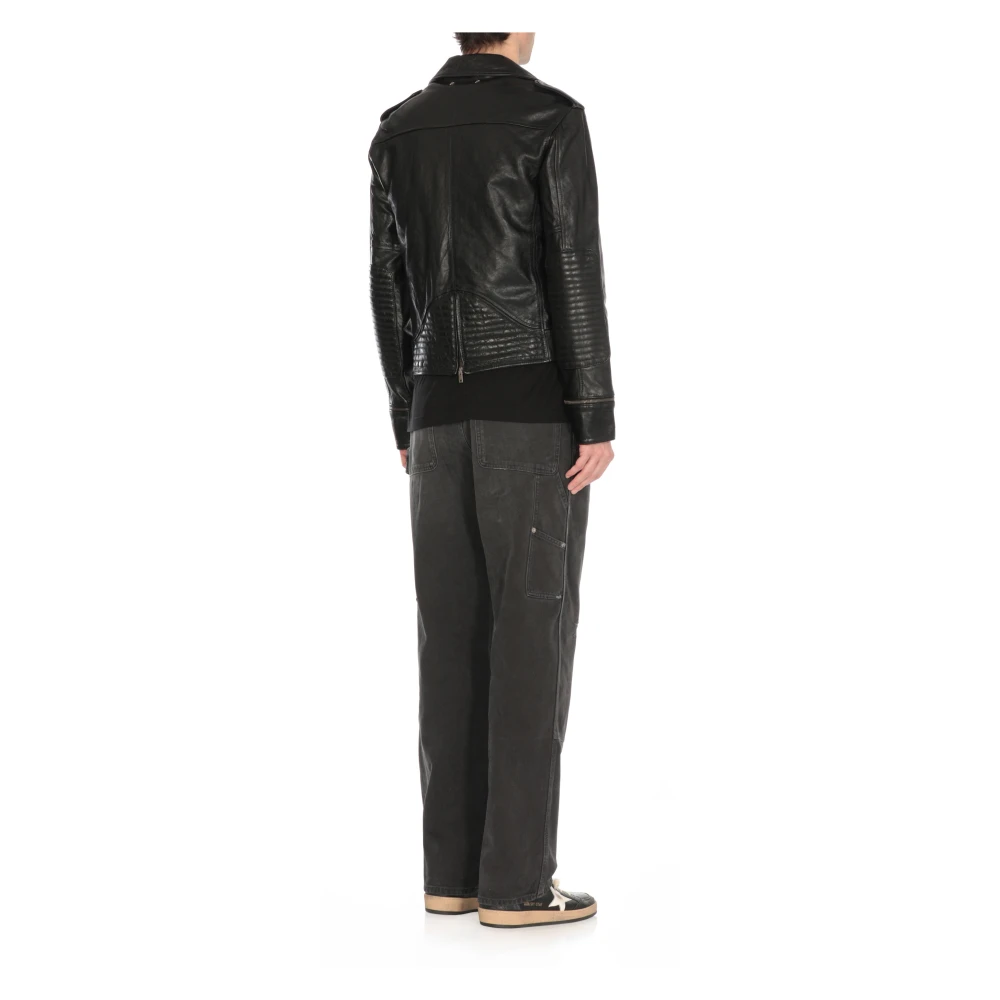 Golden Goose Norwood Chiodo Leren Jas Black Heren
