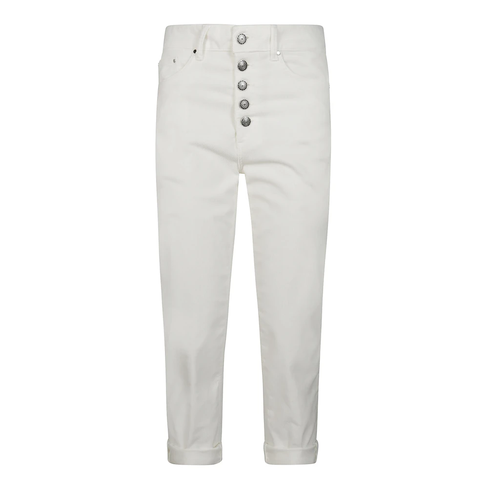 Dondup Velvet Jewel Button Style White Dames