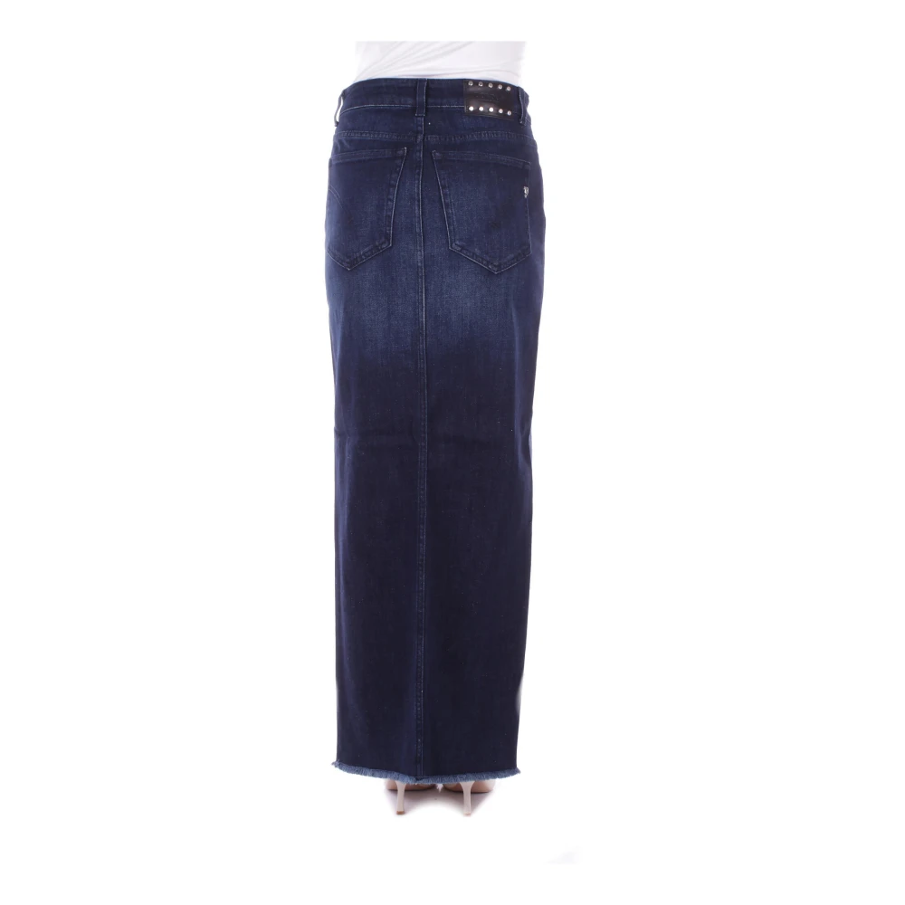 Dondup Studded Denim Rok Blue Dames