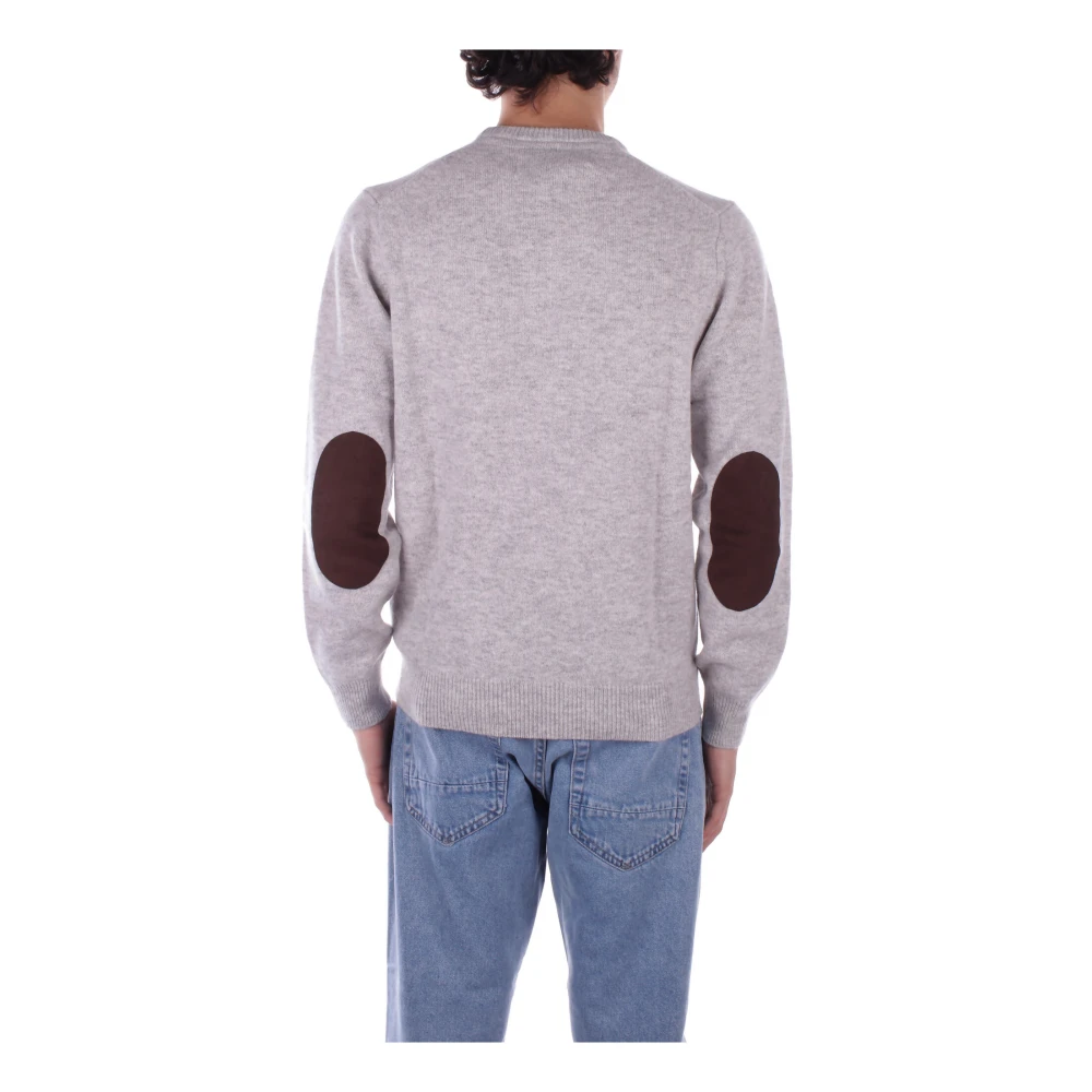 Barbour Logo Detail Patch Sweaters Gray Heren