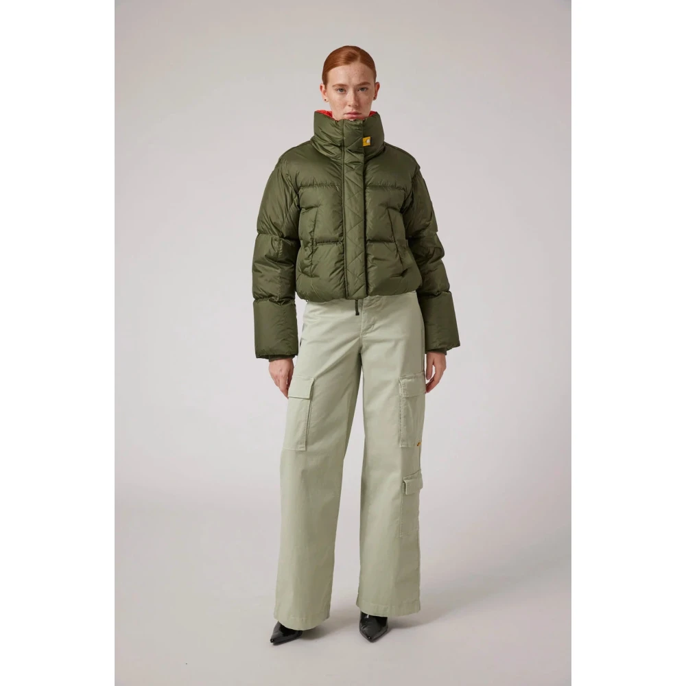 Parajumpers Korte donsjas met cropped snit Green Dames