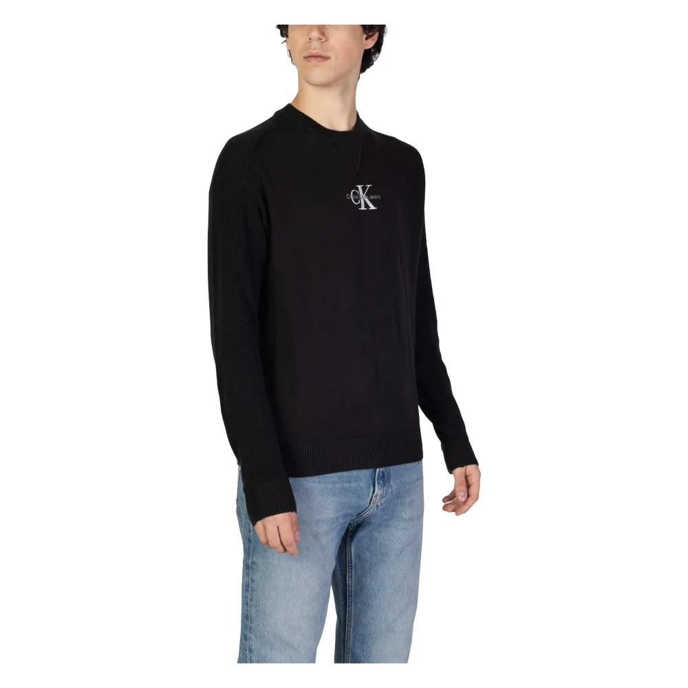 Calvin Klein Jeans Heren Katoenen Trui Collectie Herfst Winter Black Heren