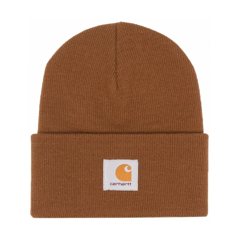 Carhartt Wip Varm Akryl Ribbstickad Klocka Mössa Brown, Herr