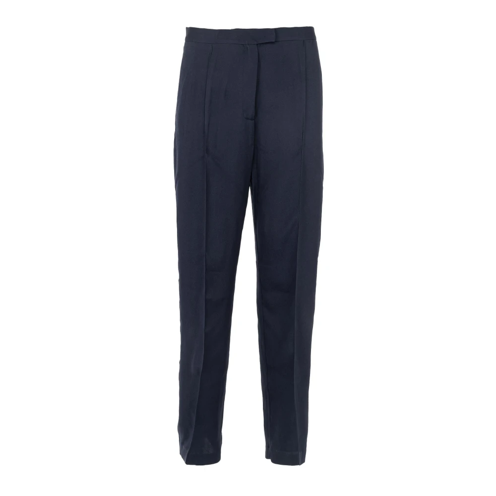 Manila Grace Elegante Palazzo Broek Blauw Nacht Blue Dames