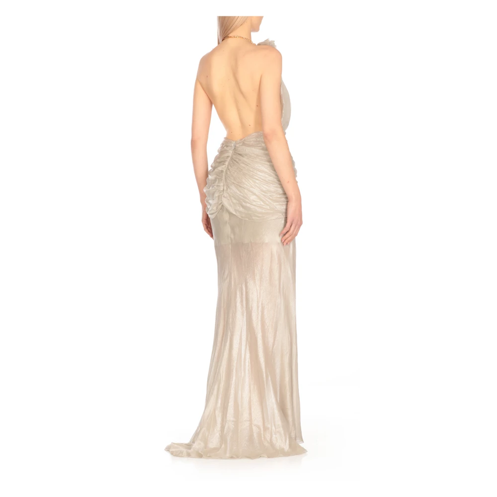 Maria Lucia Hohan Grijze Zijden Jurk met Kettingdetail Gray Dames