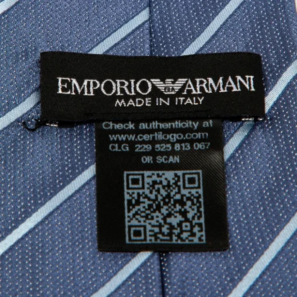 Armani Pre-owned Silk tops Blue Heren
