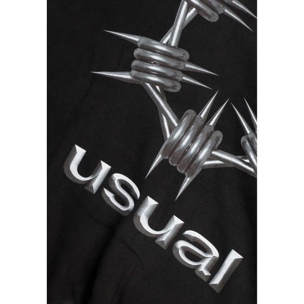 Usual Metal Hoodie met Voorzak Black Heren
