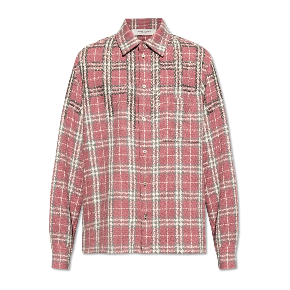 Golden Goose Geruit patroon overhemd Pink Heren