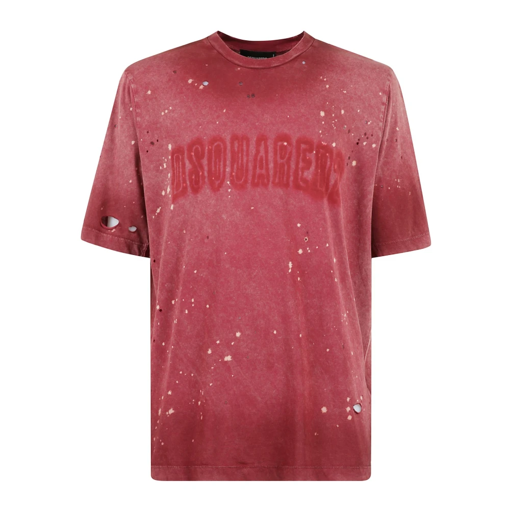 Dsquared2 Men's Red T-Shirts,, Casual Cotton T-Shirt For Large