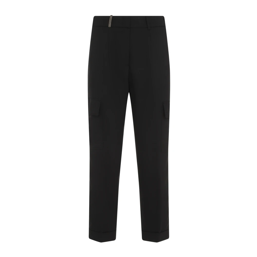 PESERICO Cargo Pants 605 Nero Black Dames
