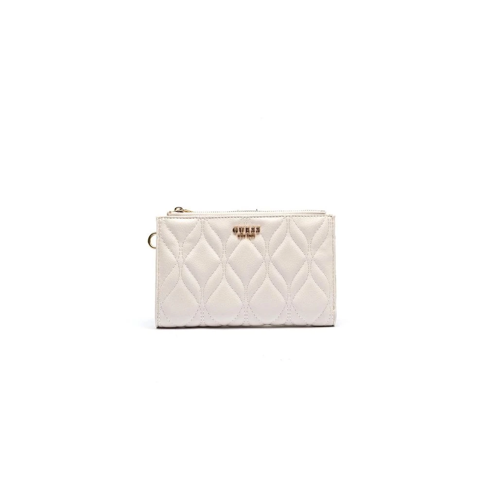 Guess Donna Beige Portafoglio Con Doppia Zip Maxime - Immagine 2