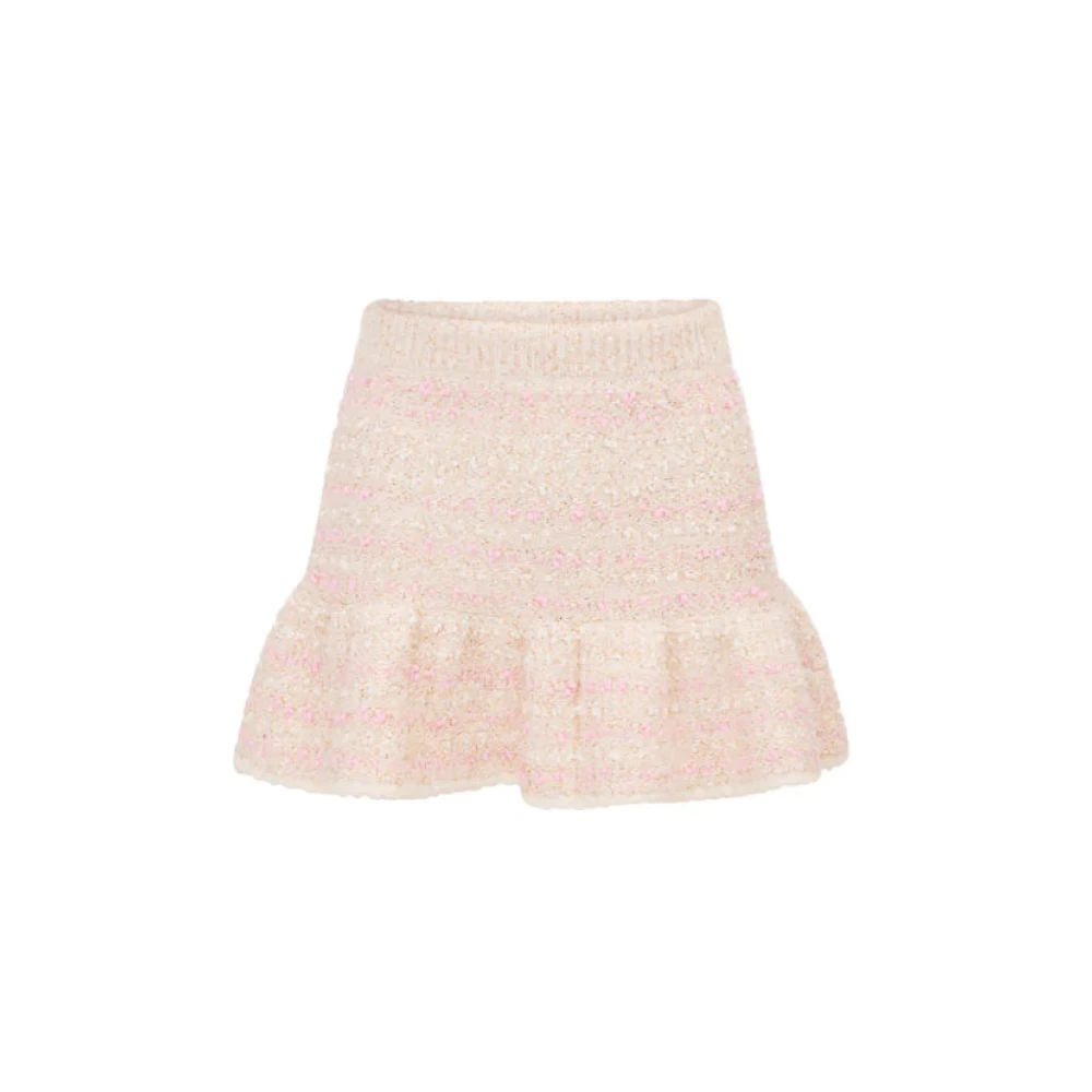 Loveshackfancy Paljett Boucle Mini Kjol Pink, Dam