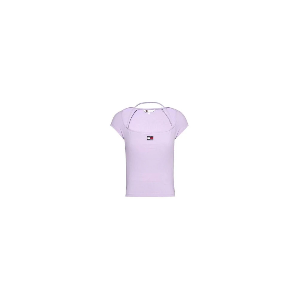 Tommy Jeans Paarse Polyester T-shirt Lente Zomer Collectie Purple Dames