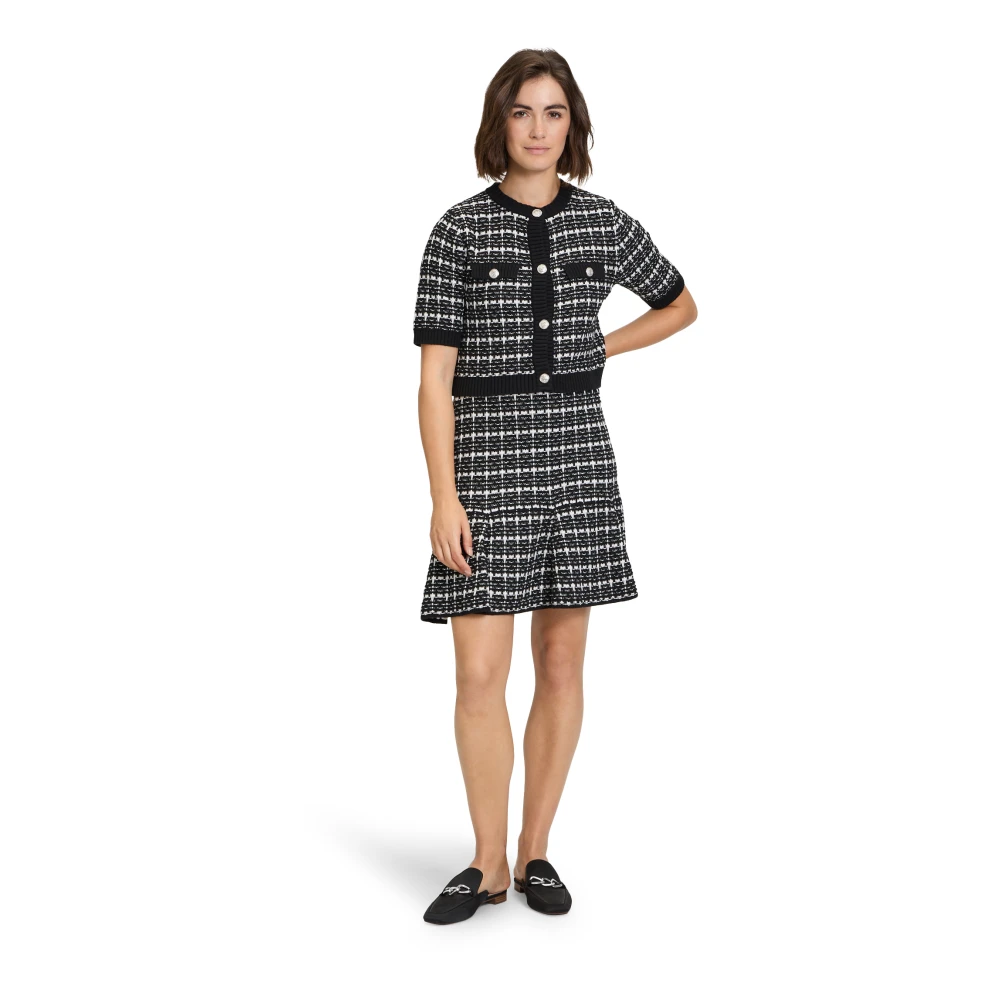 Vera Mont Gebreide jurk met ruche Black Dames