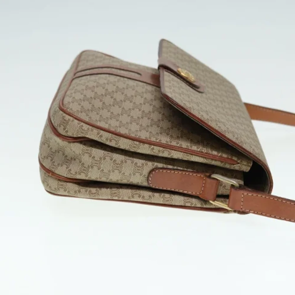 Celine Vintage Pre-owned Leather shoulder-bags Beige Dames