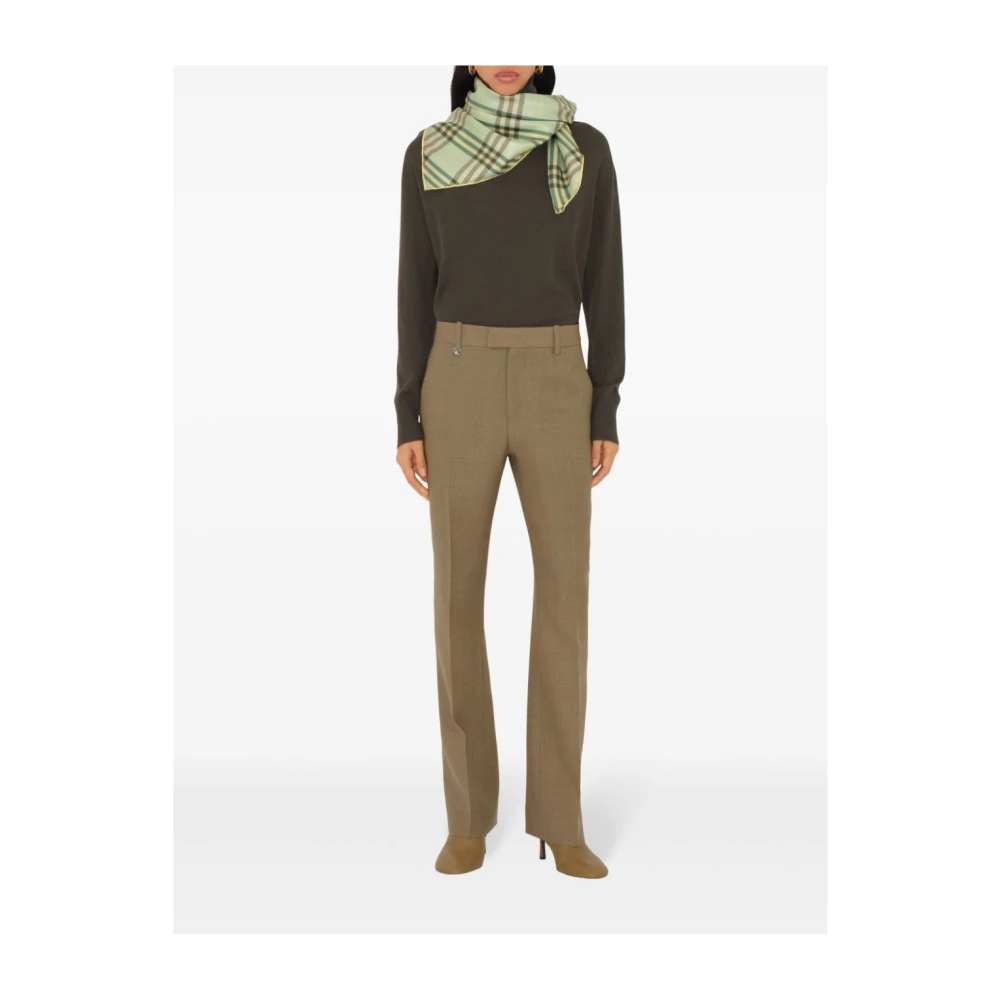Burberry Zijden Twill Ruit Sjaal Green Dames