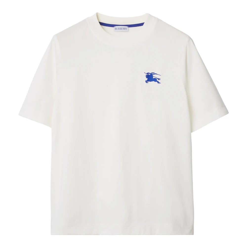 Burberry Witte T-shirts en Polos met Equestrian Knight Design White Dames