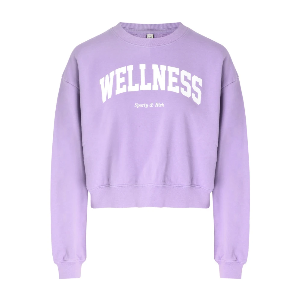 Sporty & Rich Ivy Cropped Crewneck voor Wellness Purple Dames