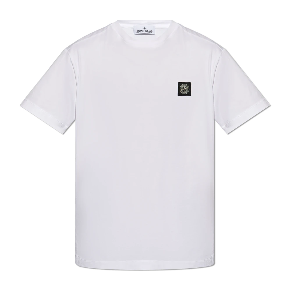 Stone Island T-shirt met logo patch White Heren
