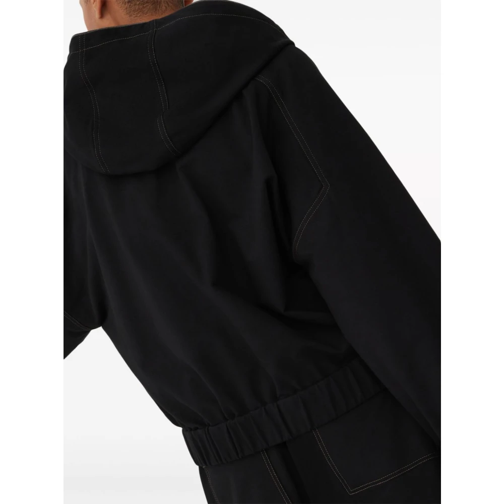 BRUNELLO CUCINELLI Zwarte cropped hoodie met rits Black Dames