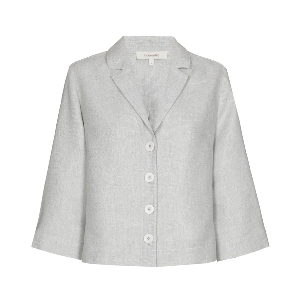 Marie Méro Grijze Katoenen Linnen Blouse Jas Gray Dames