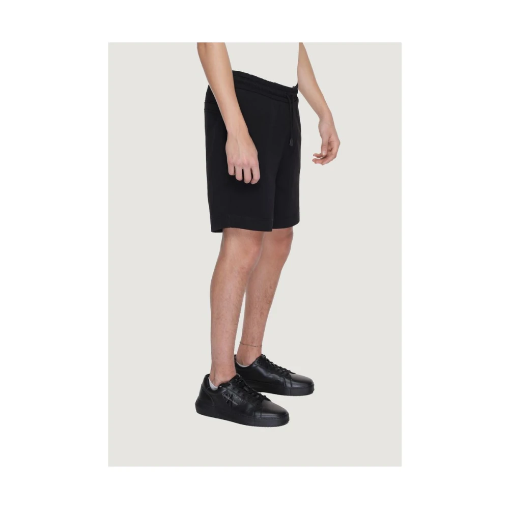 Hugo Boss Zwarte Katoenen Heren Bermuda Shorts Black Heren