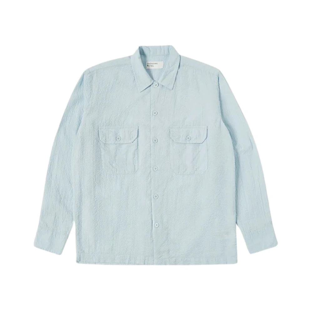 Universal Works Casual Shirts Blue Heren