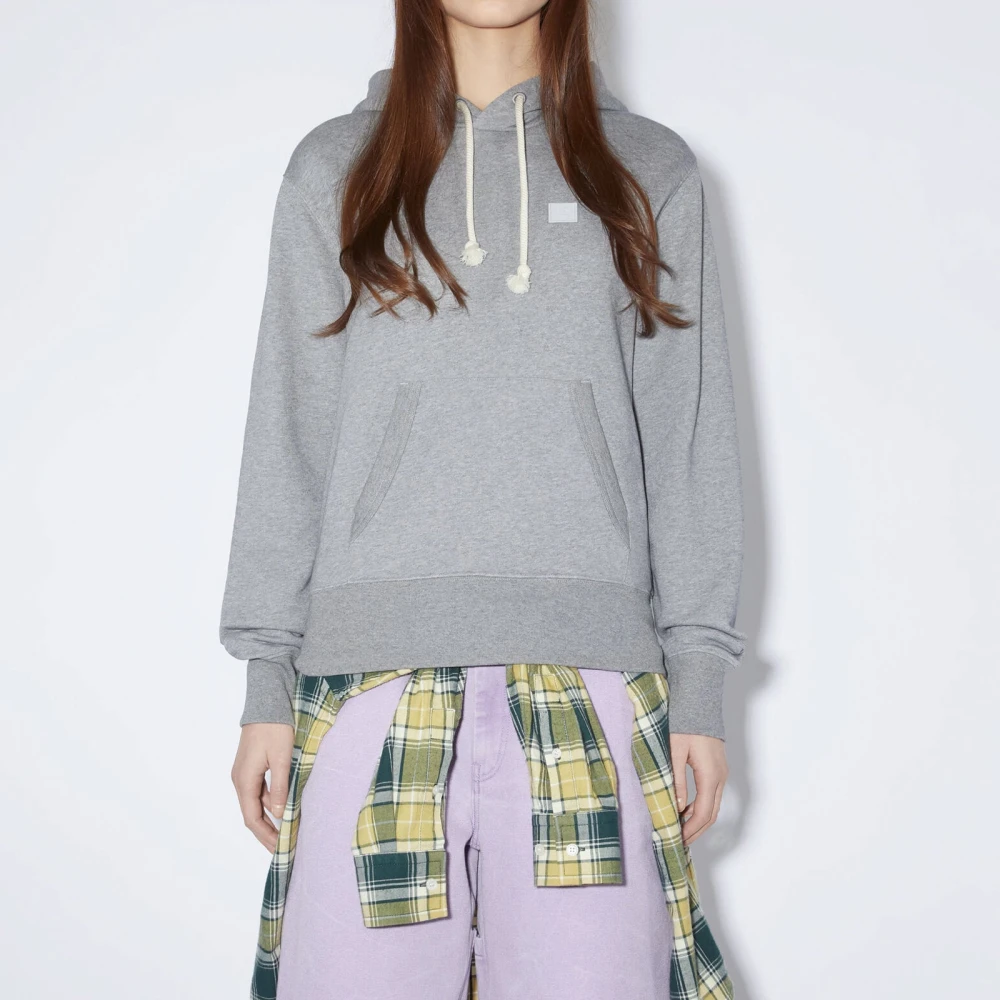 Acne Studios Grijze Hoodie met Logopatch Gray Dames