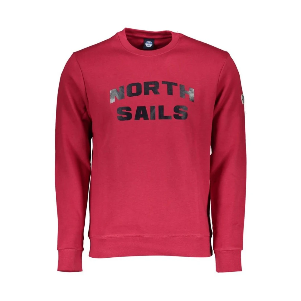 North Sails Men's Red Crew Neck Sweatshirt With Logo Print - Sweatshirts - S - Sweatshirts & Hoodies