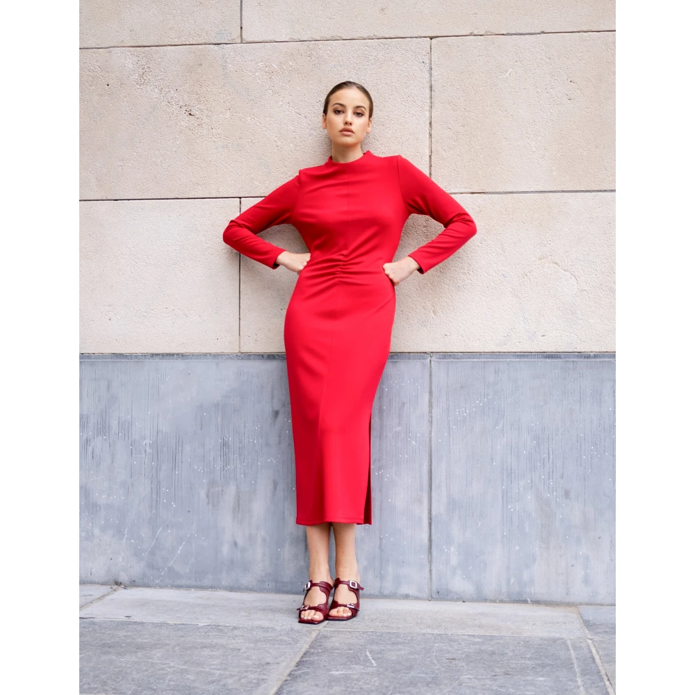 March23 Midi-jurk met bloemenprint Red Dames