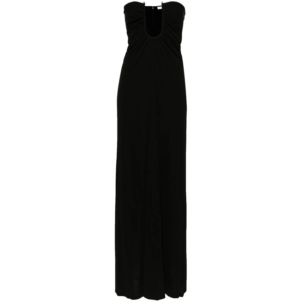 Christopher Esber Zwarte Maxi Jurk met Gedrapeerd Detail Black Dames