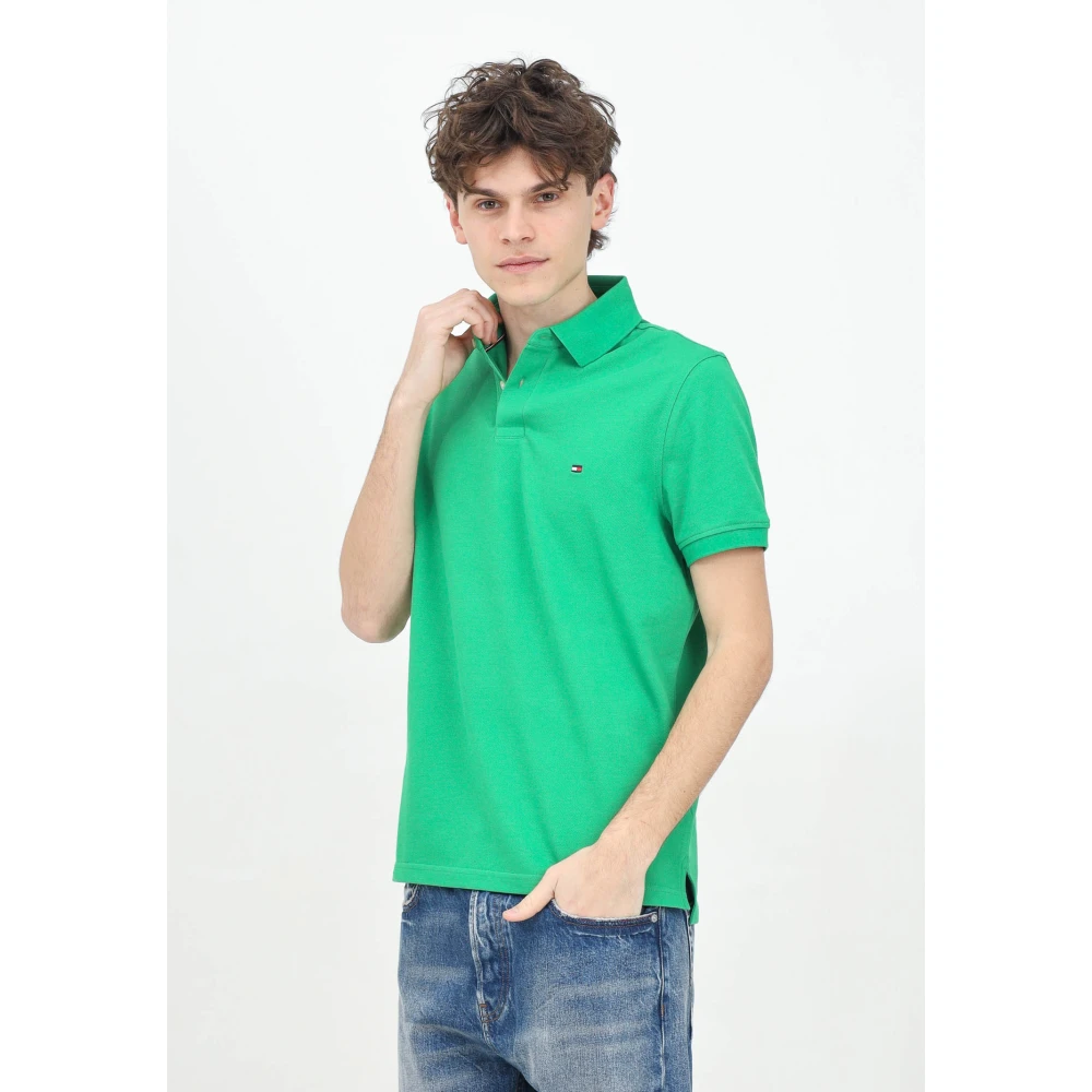 Tommy Hilfiger Groene Polo Shirt Klassiek Ontwerp Green Heren