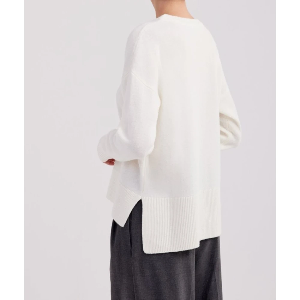 Filippo De Laurentiis Kasjmierwol Trui Ronde Hals Drop Mouw White Dames