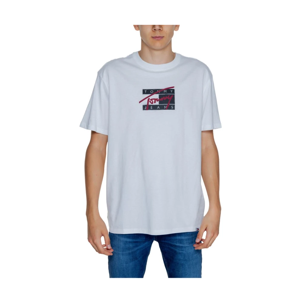 Tommy Jeans Gerecycled Katoen Heren T-shirt Herfst Winter Collectie White Heren