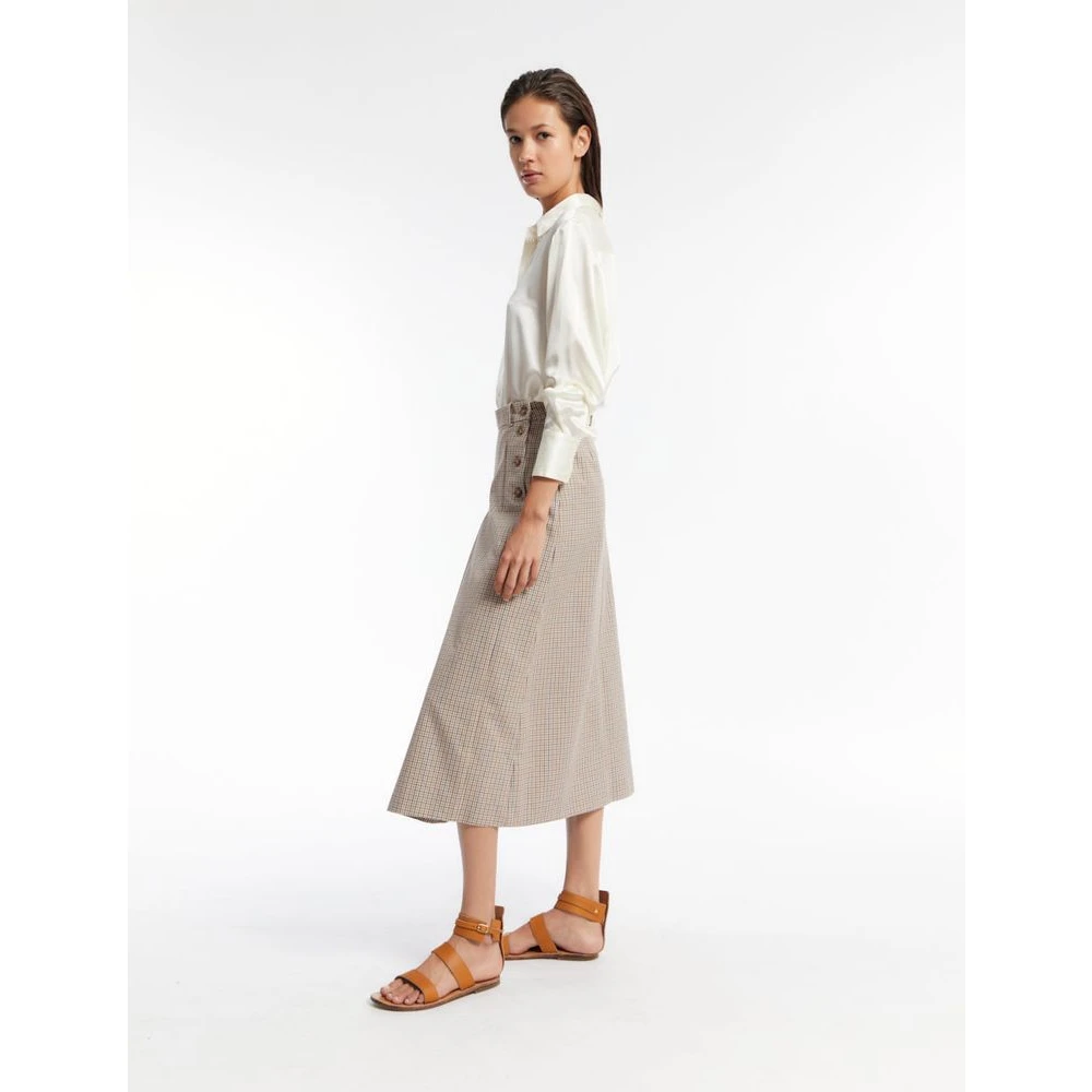 Ines De La Fressange Paris Beige geruite Yona rok Beige Dames