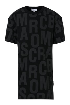 black-logo-print-cotton-dress